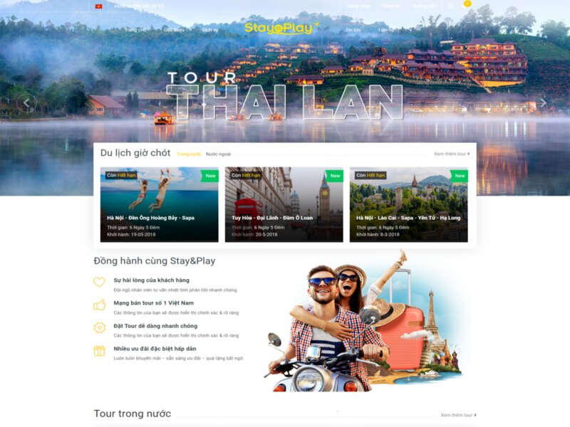 Giao diện website du lịch STAYnPLAY